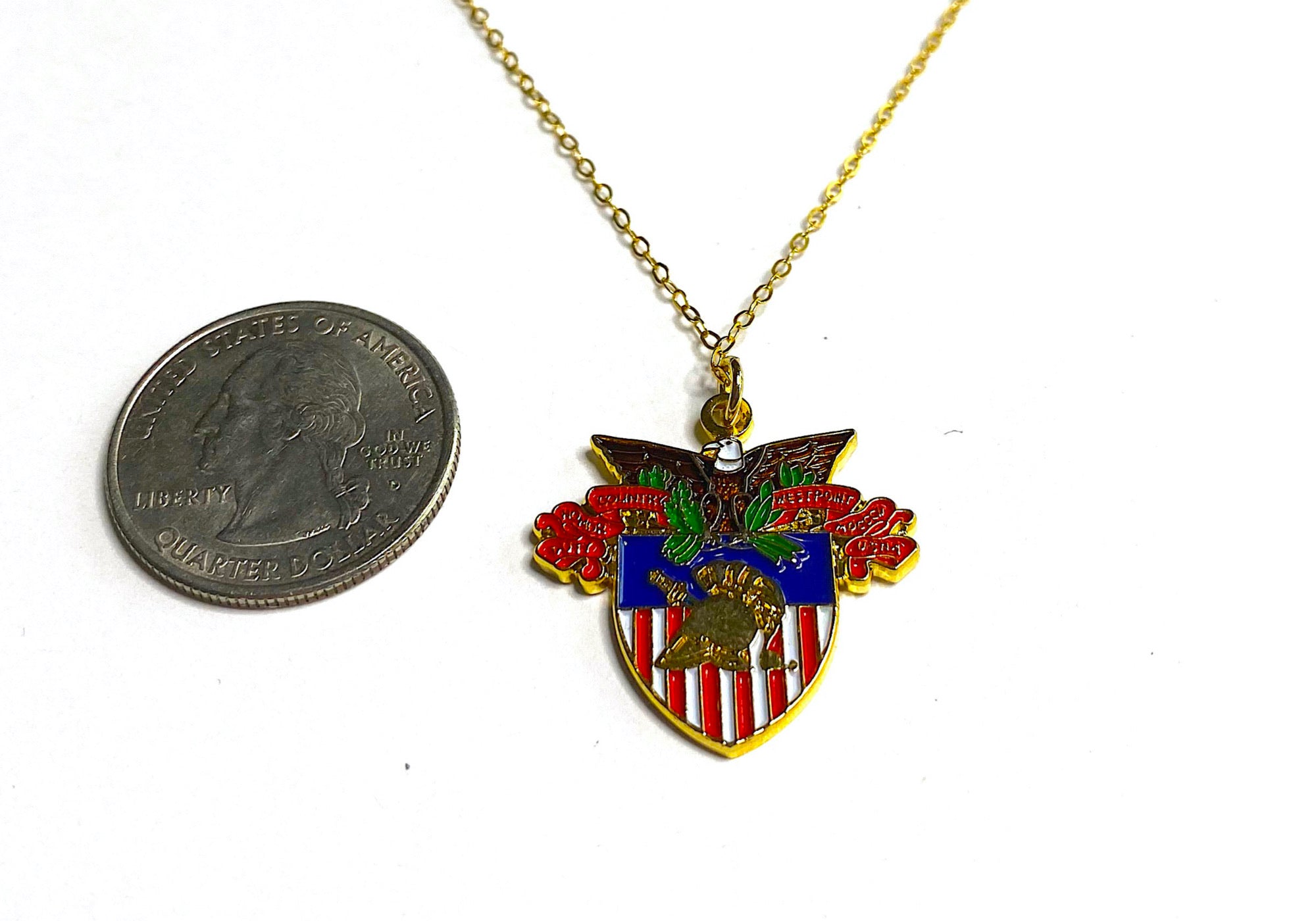 USMA Large Crest Charm Necklace