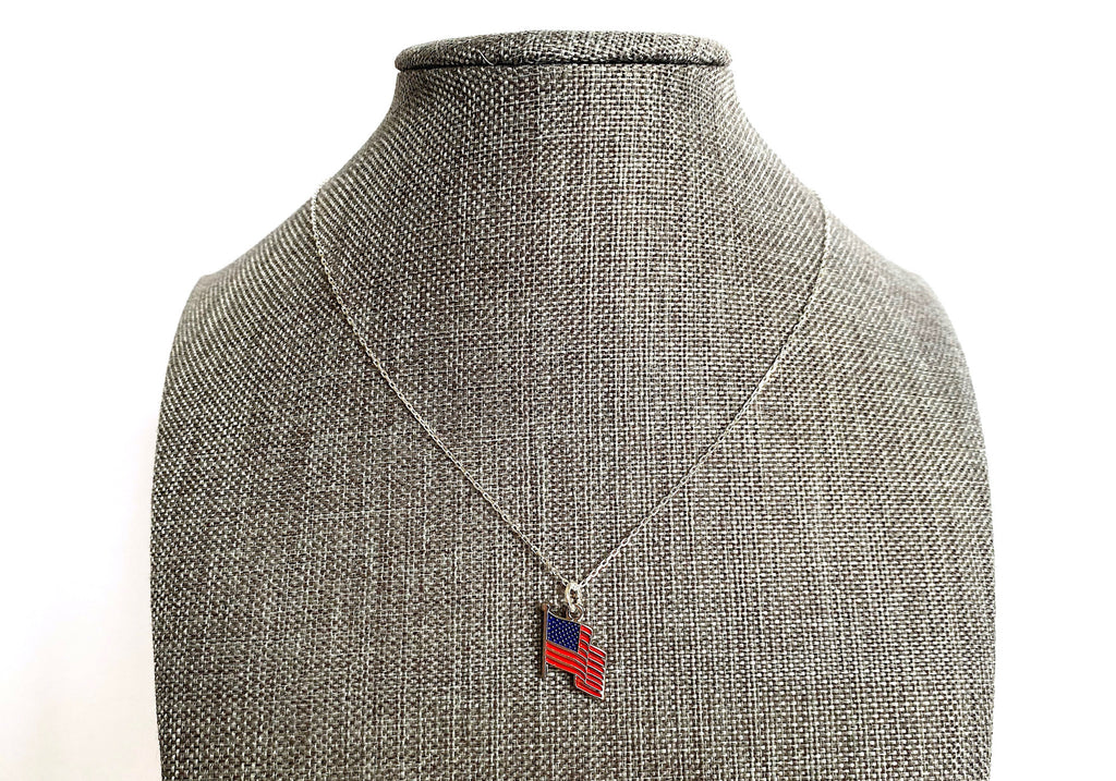 American Flag Charm Necklace