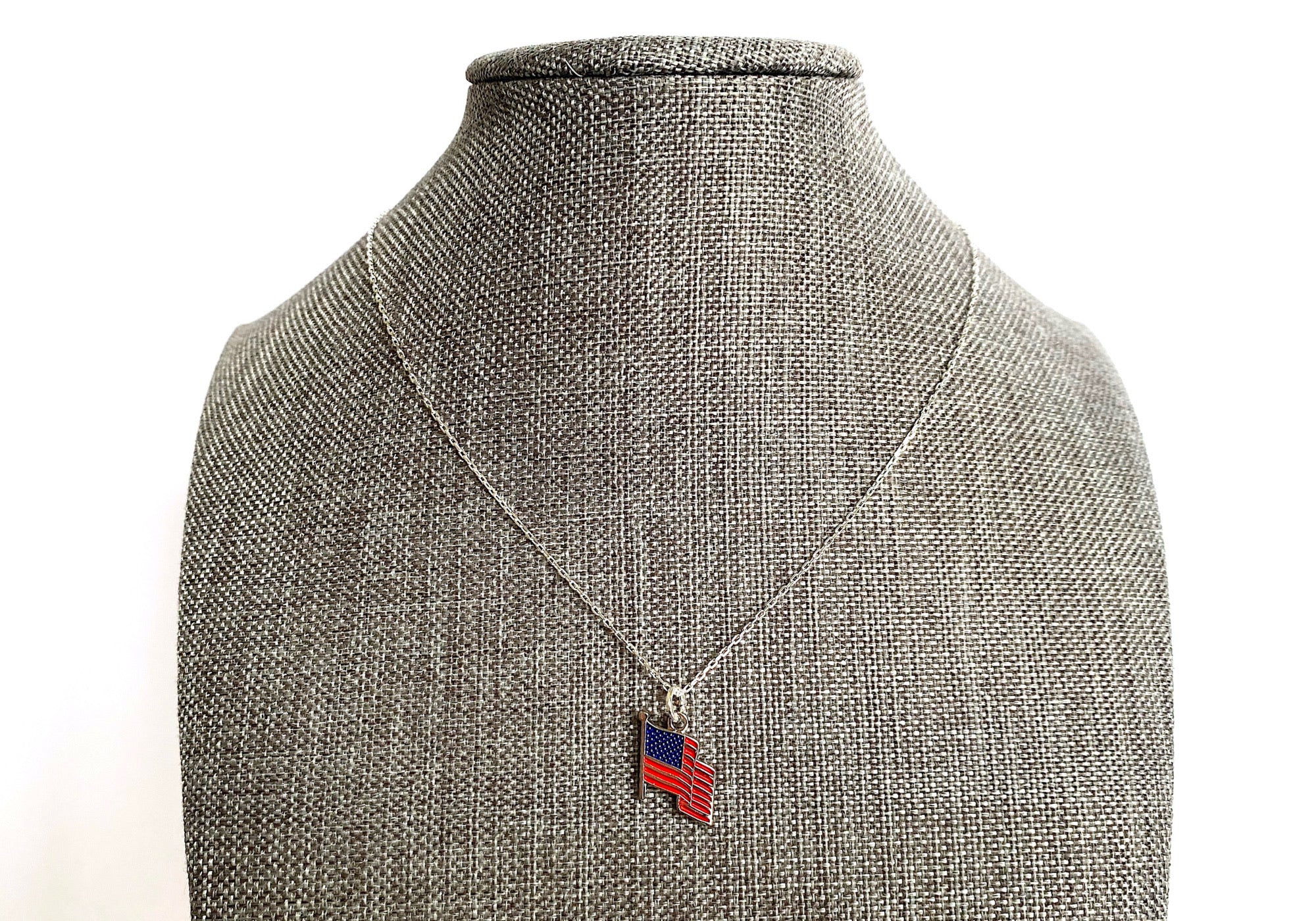 American Flag Charm Necklace