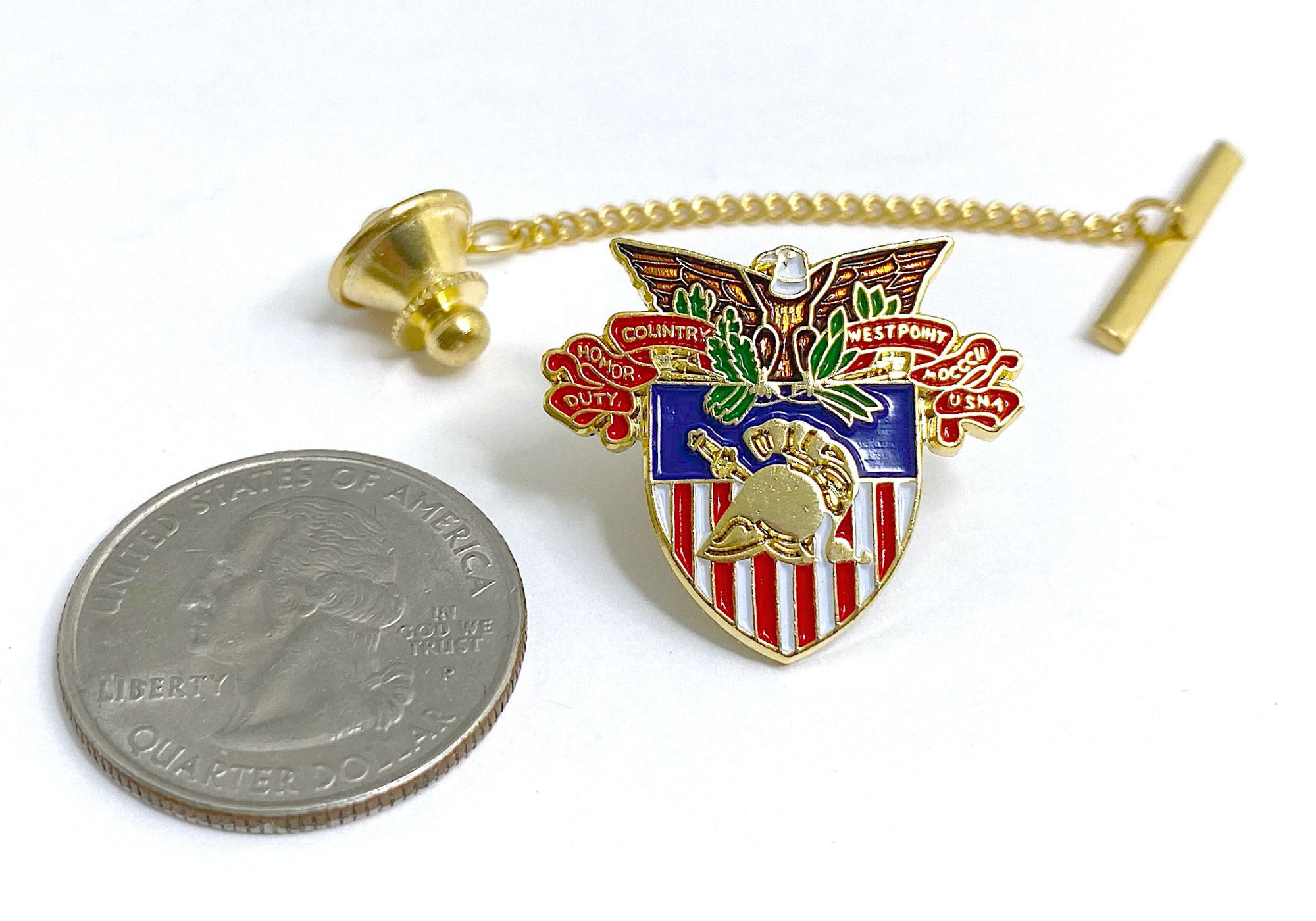USMA Large Enamel Crest Tie Tack