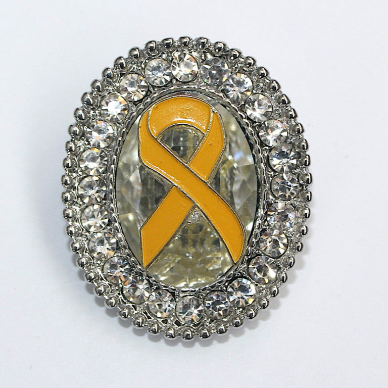 Yellow Ribbon Vintage Brooch BR1019