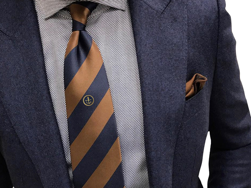 Navy Silver Tie Tack