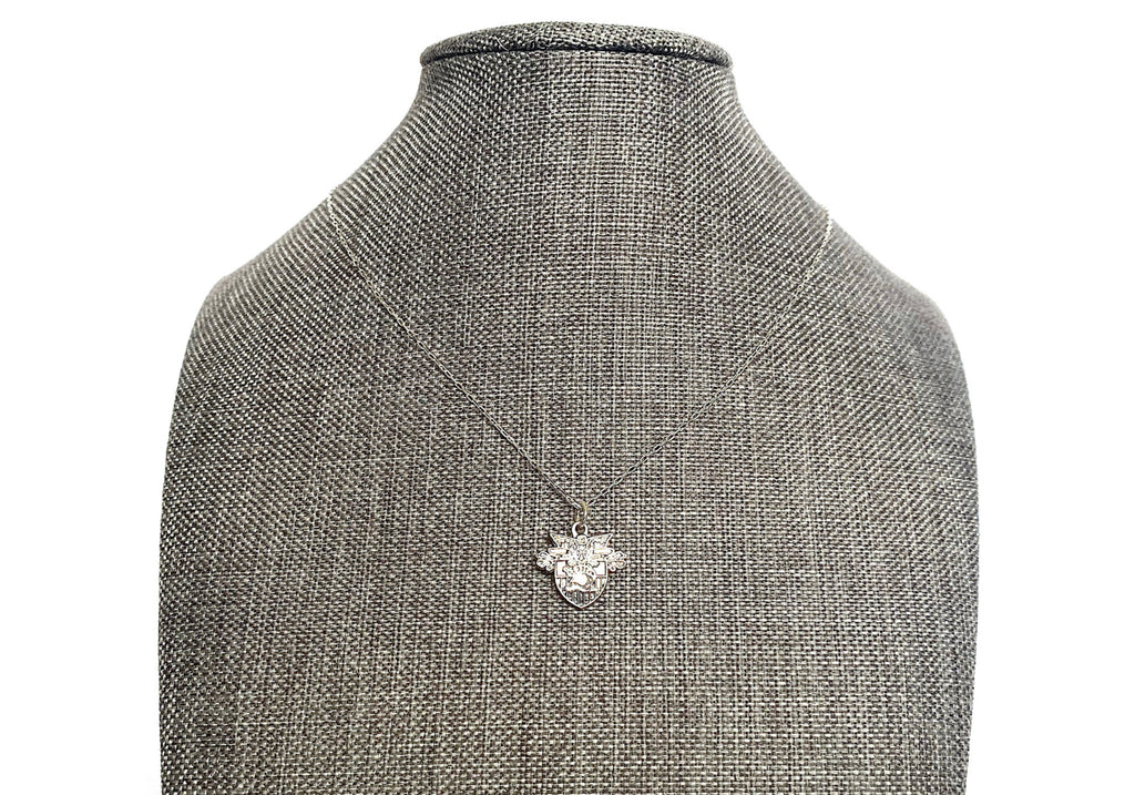 USMA Small Silver Crest Charm Necklace