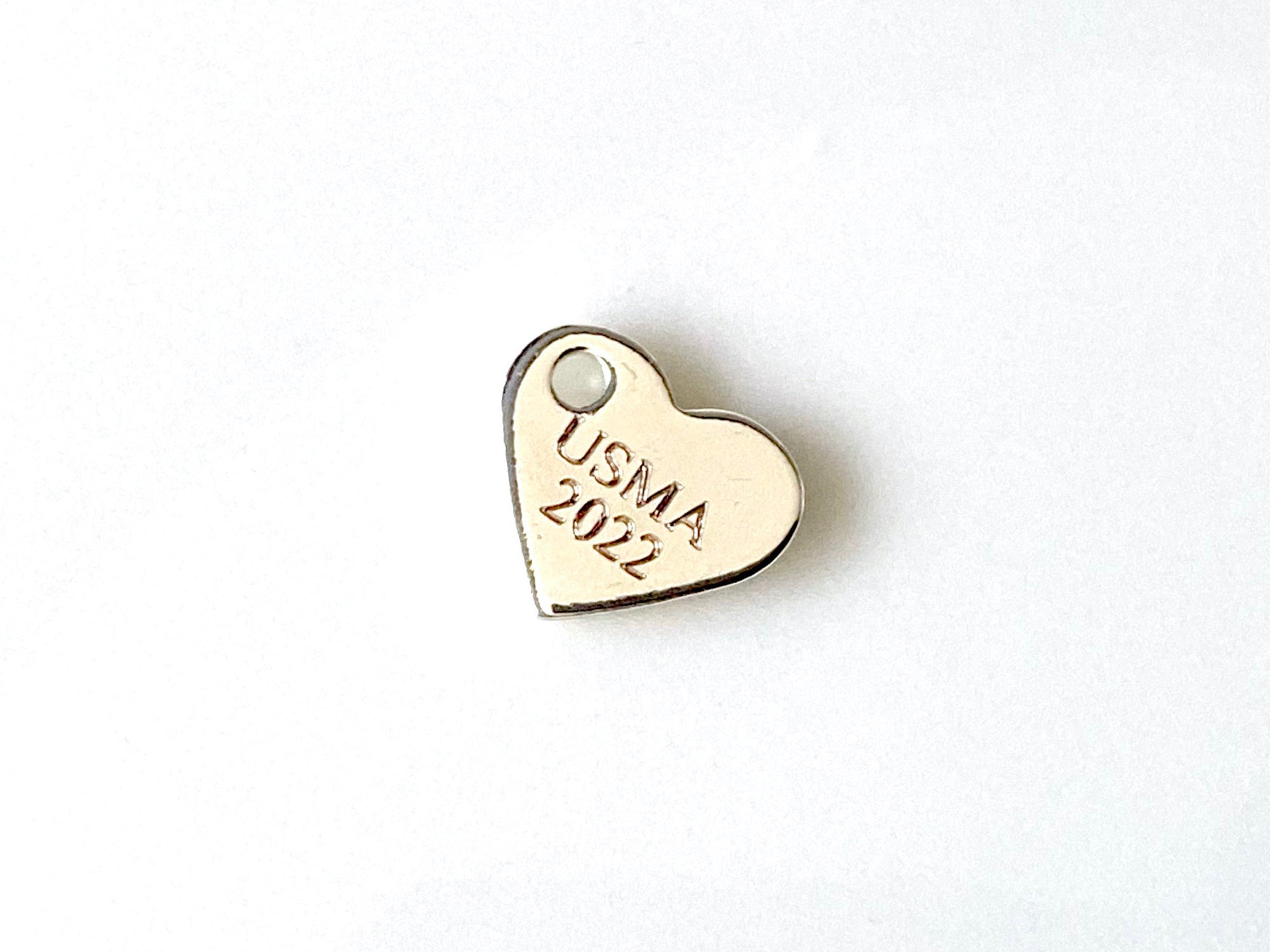 USMA Class of 2022 Engraved Heart in Silver Charm