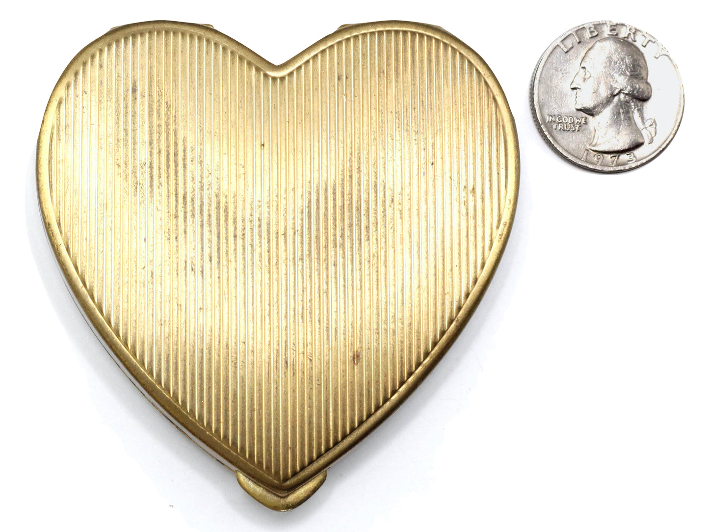 WWII-era Vintage Sweetheart Compact | Gold Navy Heart VB9