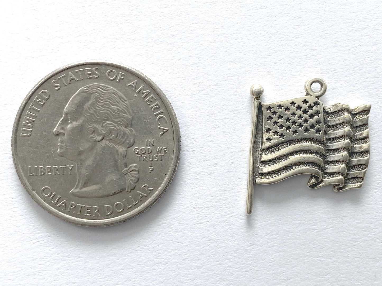 Jewelry Bar | American Flag Sterling Silver Charm