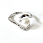 Swirl Sterling Silver Pearl Ring