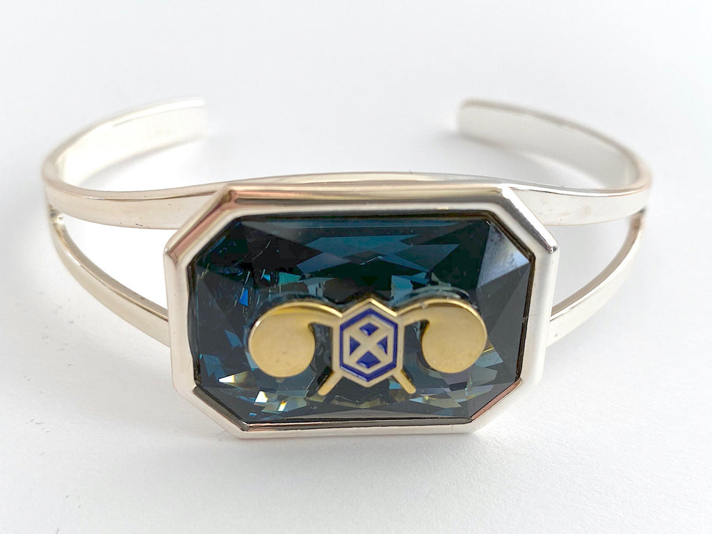 Army Chemical Corps Swarovski Crystal Silver Cuff Bracelet BR517