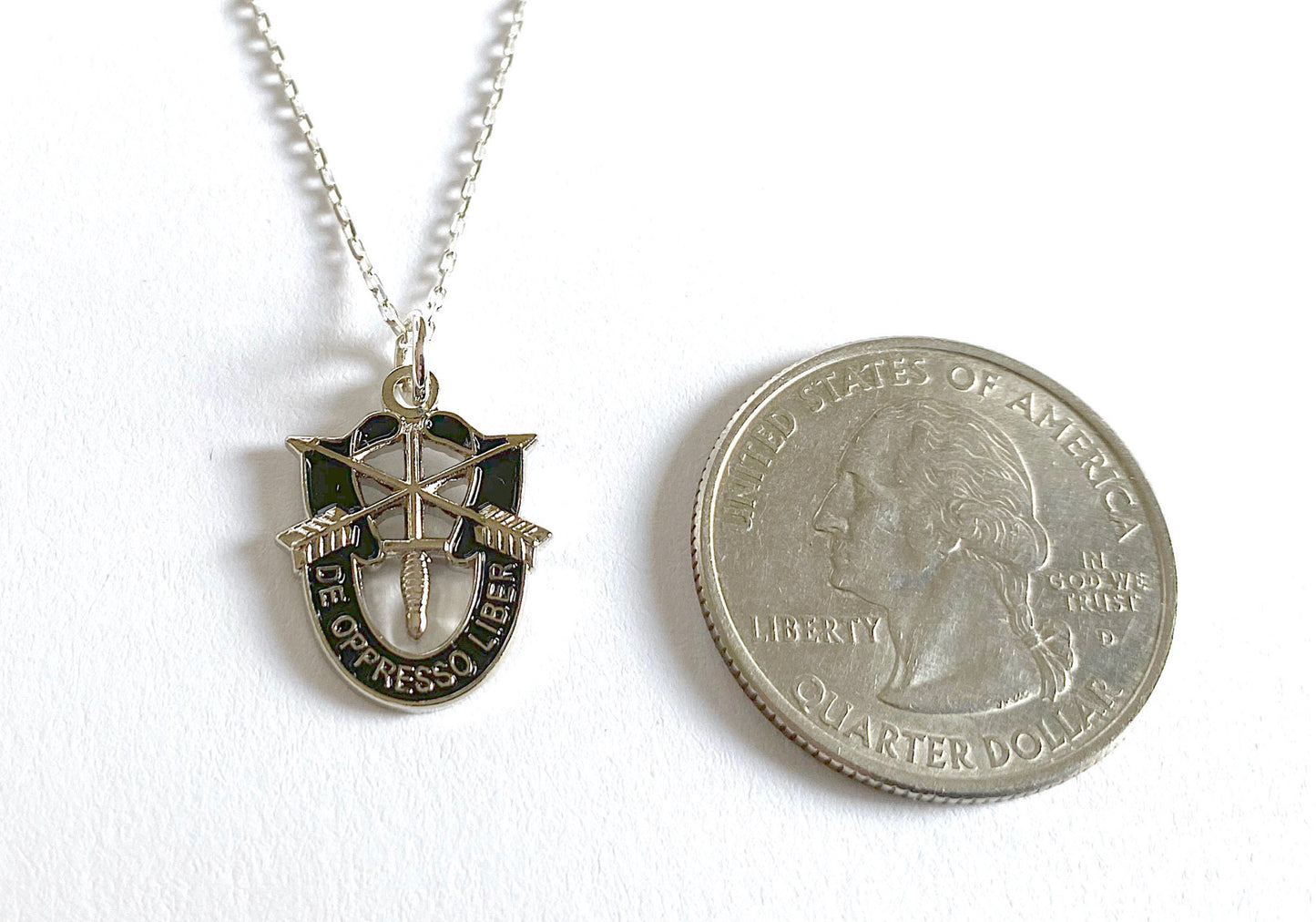 US Army Special Forces 'De Oppresso Liber' (DOL) Charm Necklace
