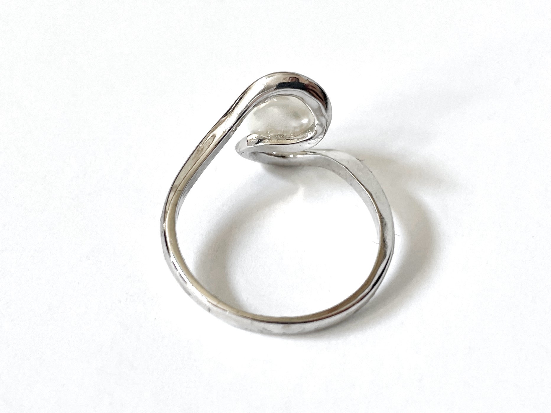 Swirl Sterling Silver Pearl Ring