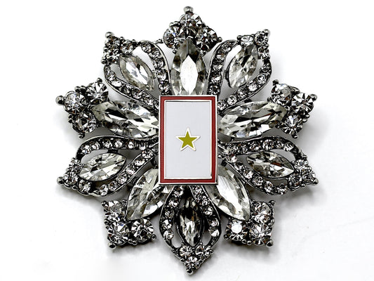 Gold Star Banner Brooch 24F