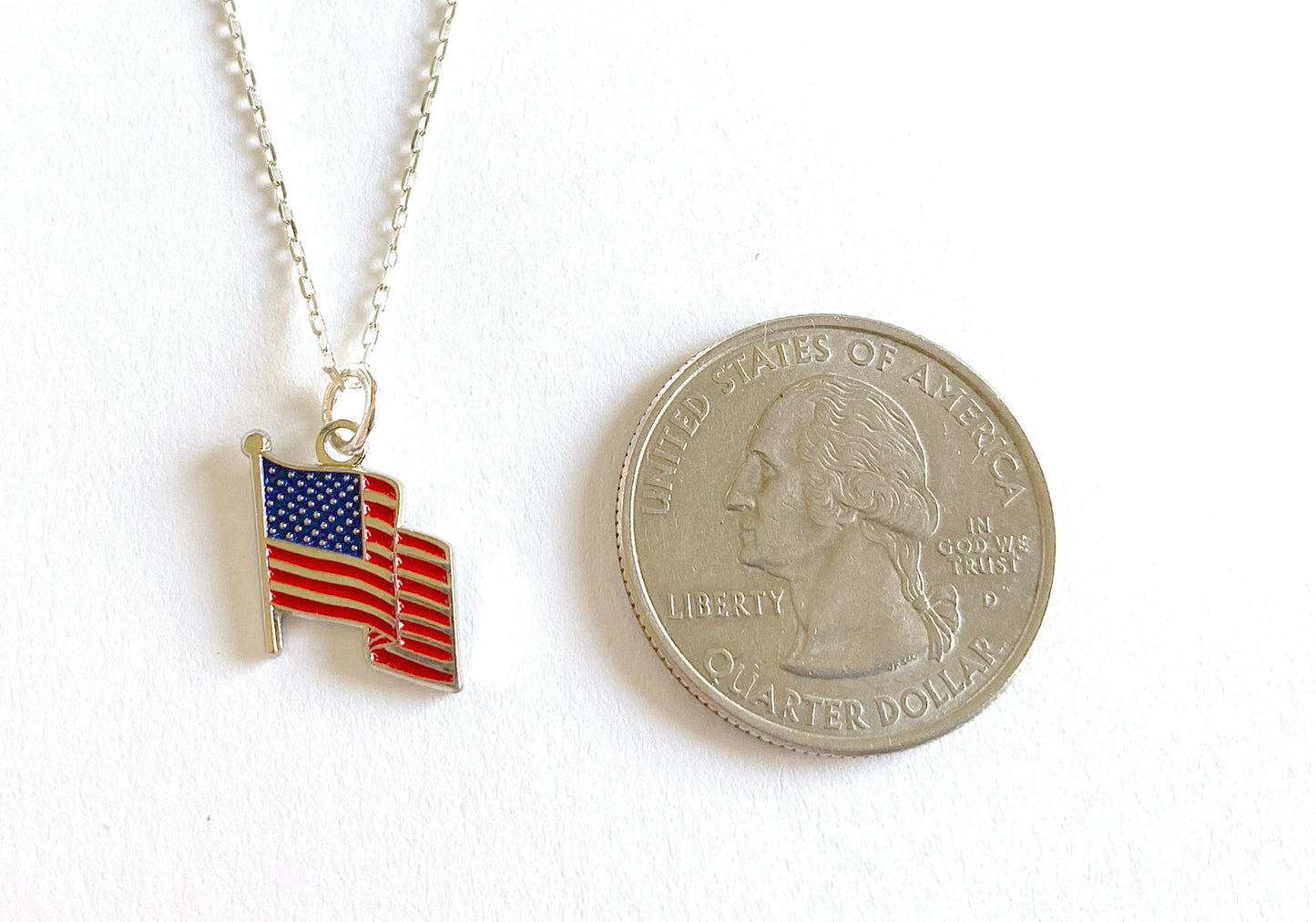 American Flag Charm Necklace