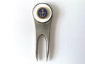 Navy Golf Divot Tool and Ball Marker