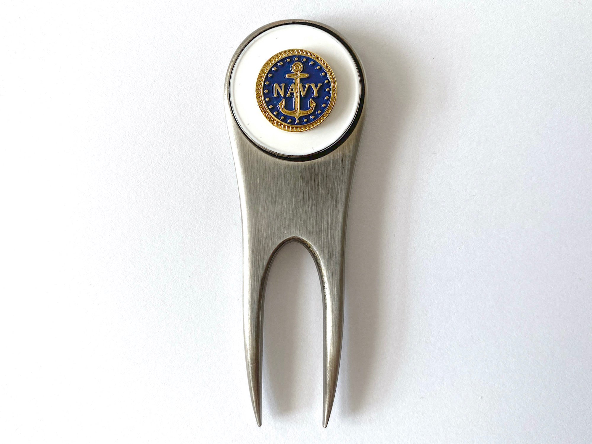 Navy Golf Divot Tool and Ball Marker