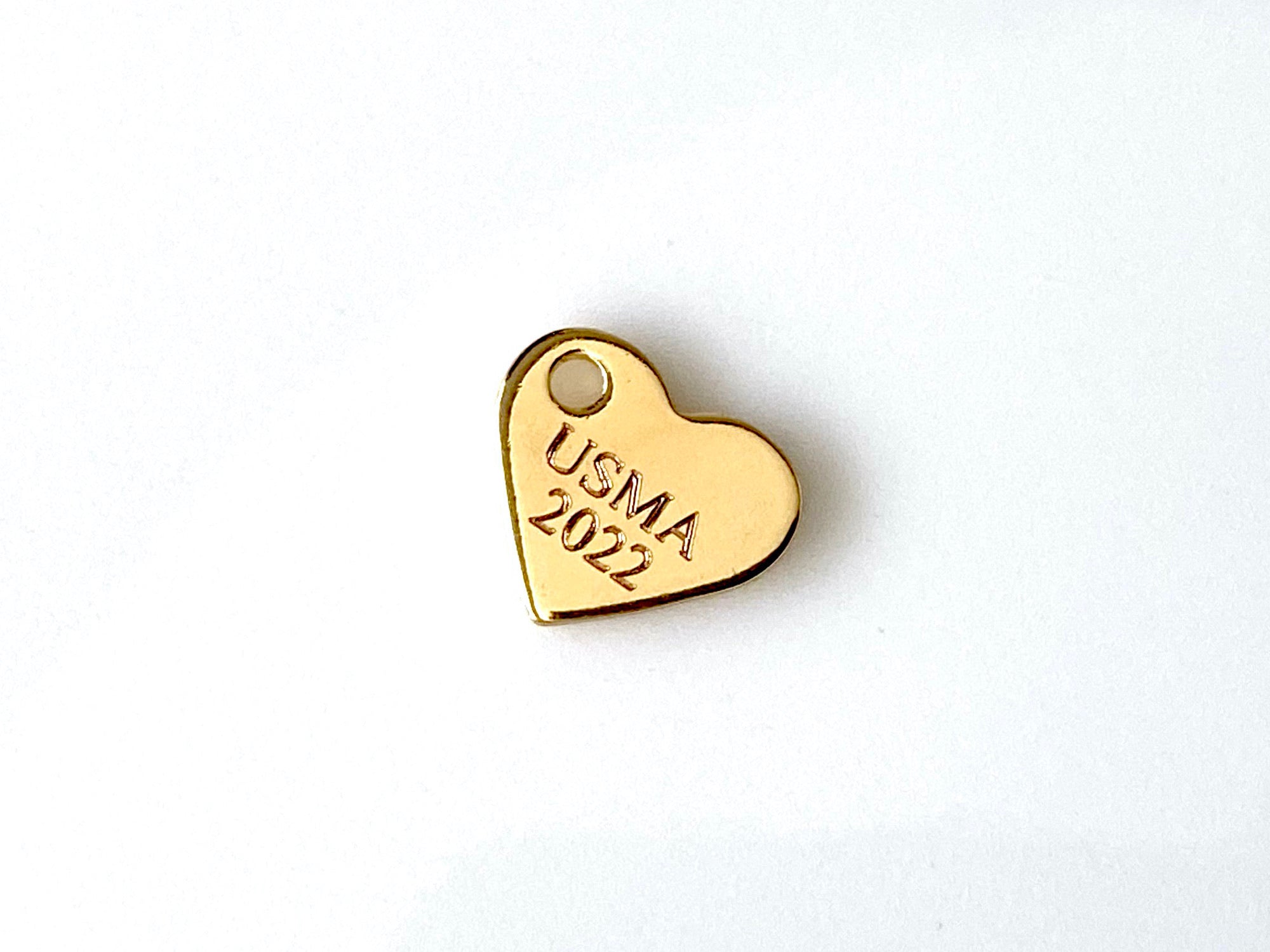 USMA Class of 2022 Engraved Heart in Gold Charm