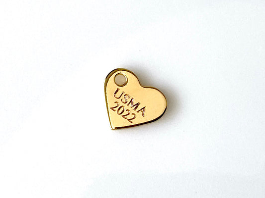 Jewelry Bar | USMA Class of 2022 Engraved Heart in Gold Charm