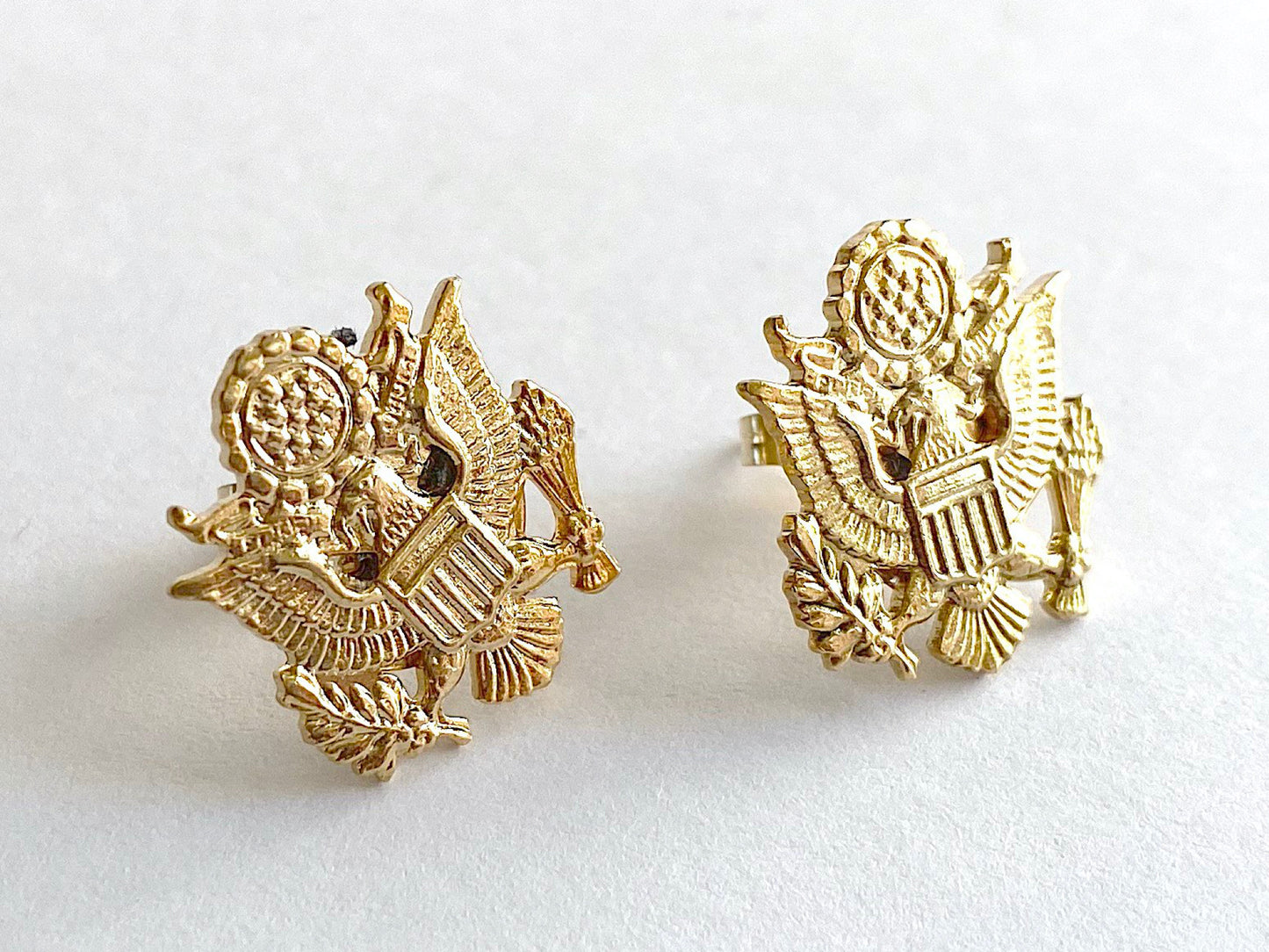 Patriotic Eagle Gold Post Earrings