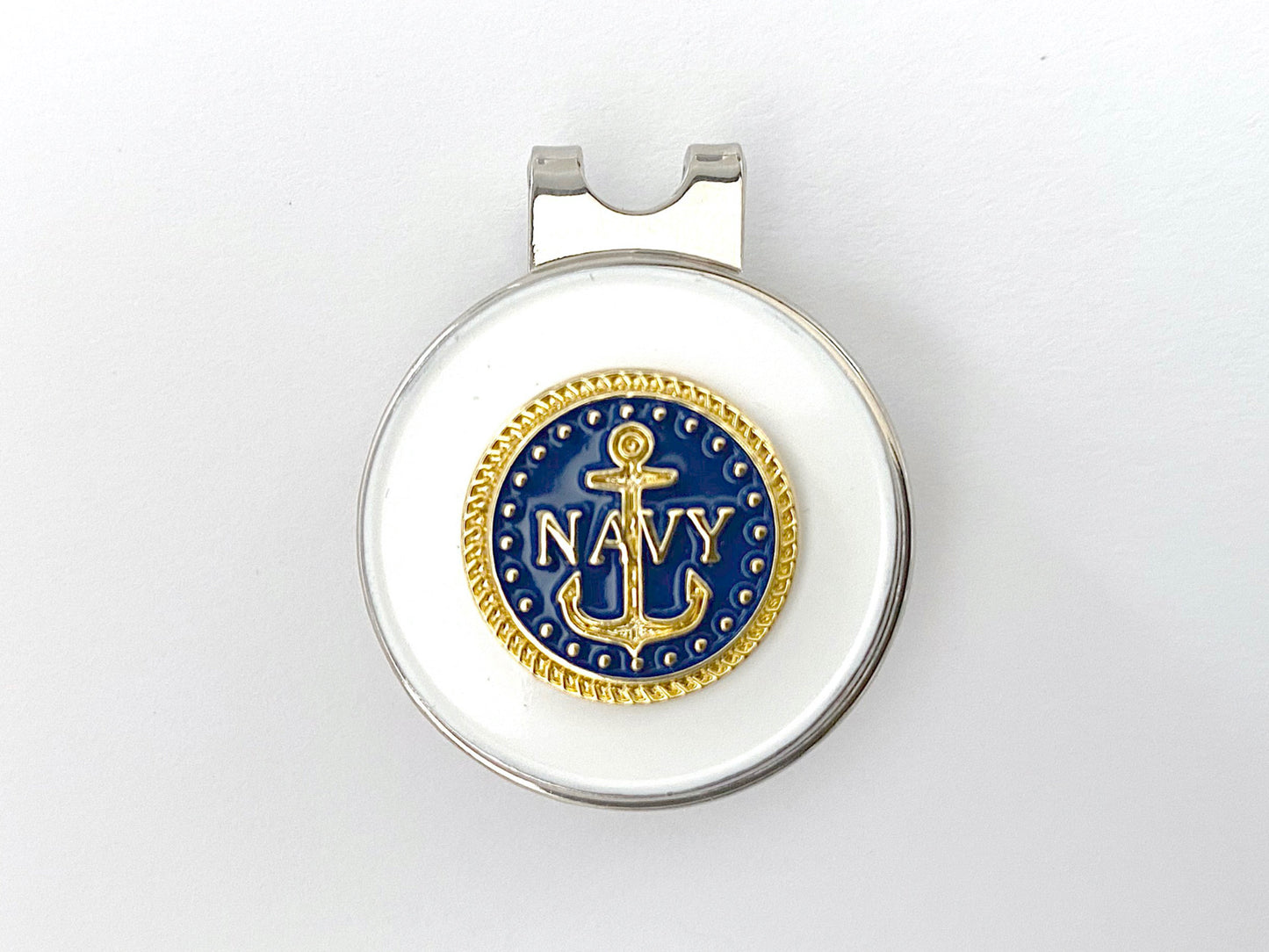 Navy Golf Hat Clip and Ball Marker