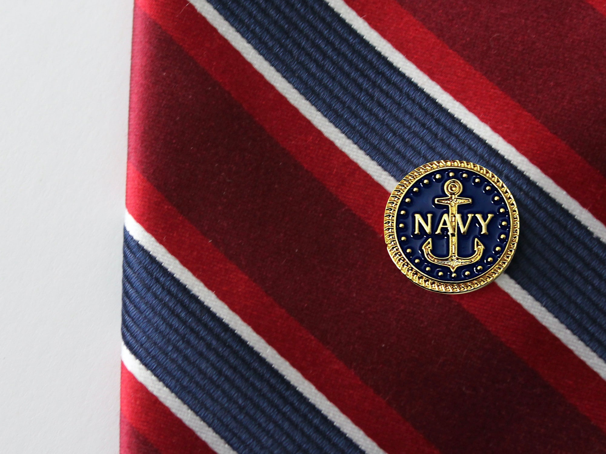 Navy Silver Tie Tack