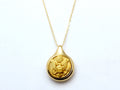 Army Button Sleek Gold Necklace