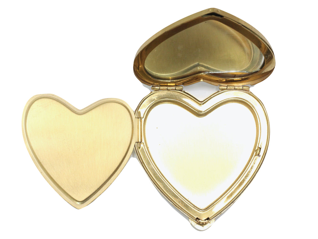 WWII-era Vintage Sweetheart Compact | Gold Navy Heart VB9