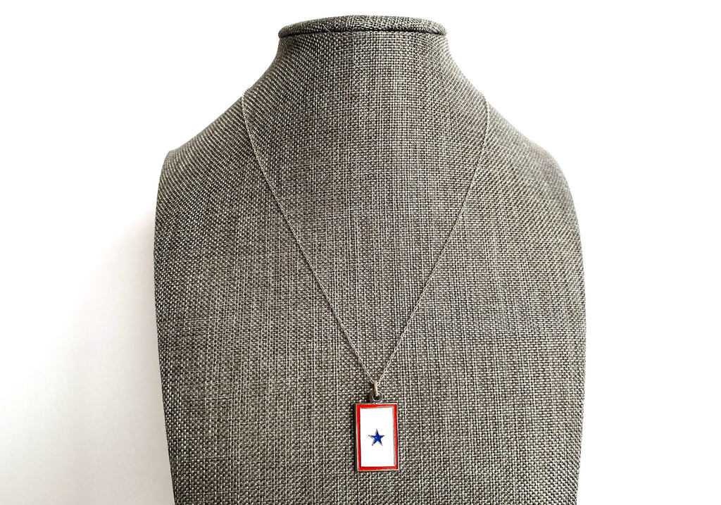 Blue Star (1 Star) Banner Charm Necklace