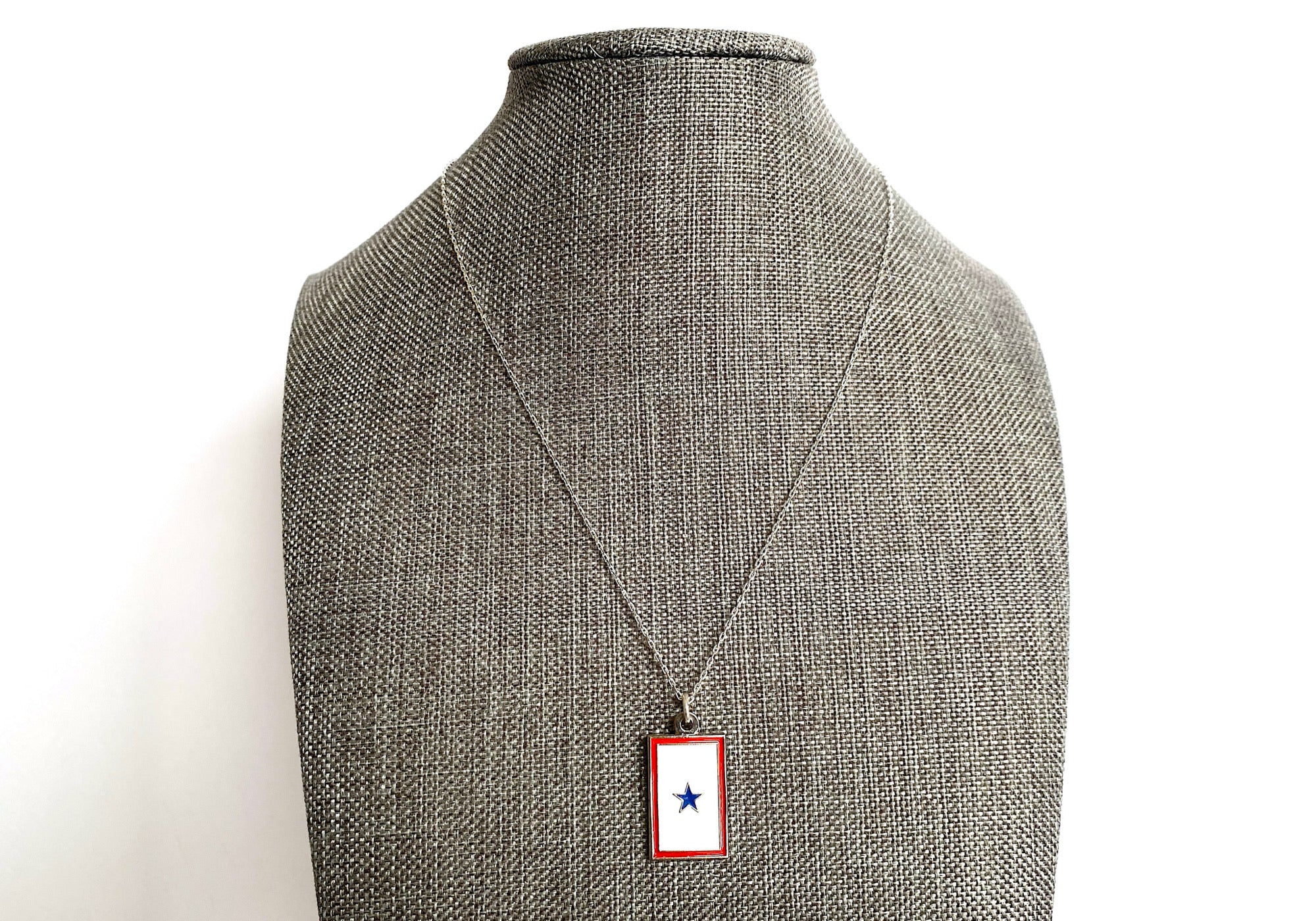 Blue Star (1 Star) Banner Charm Necklace