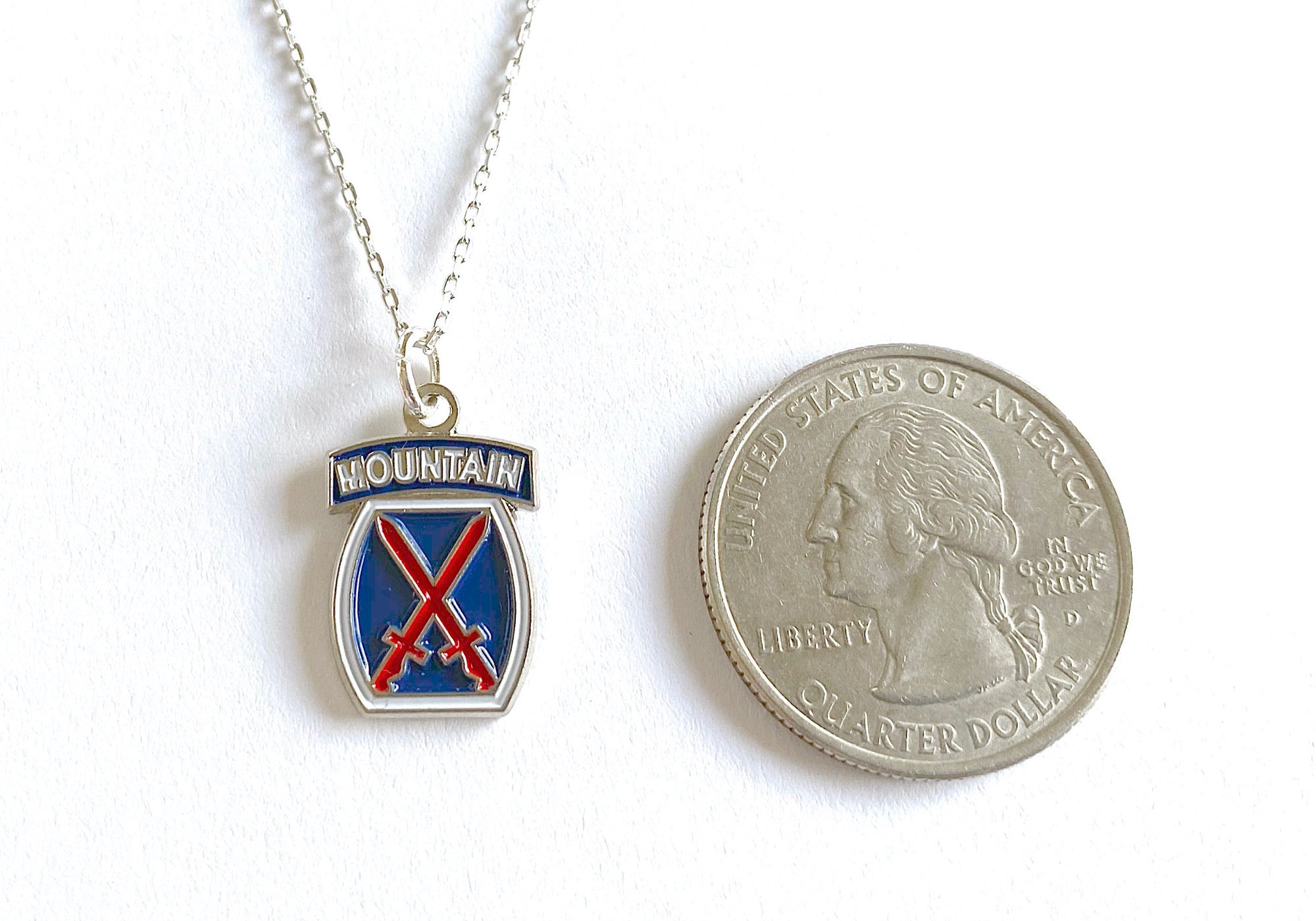 10th Mountain Division Charm Necklace