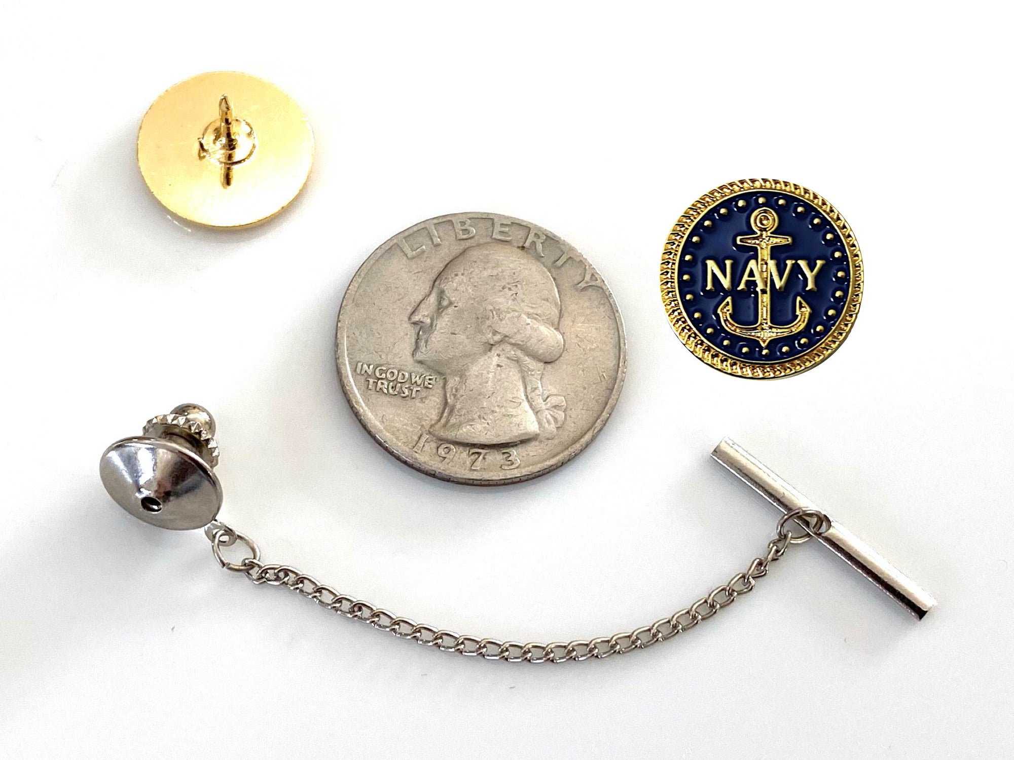 Navy Silver Tie Tack