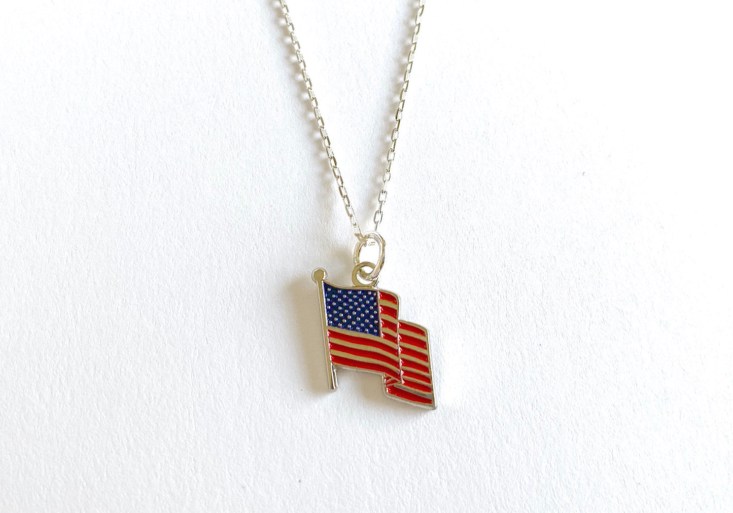 American Flag Charm Necklace