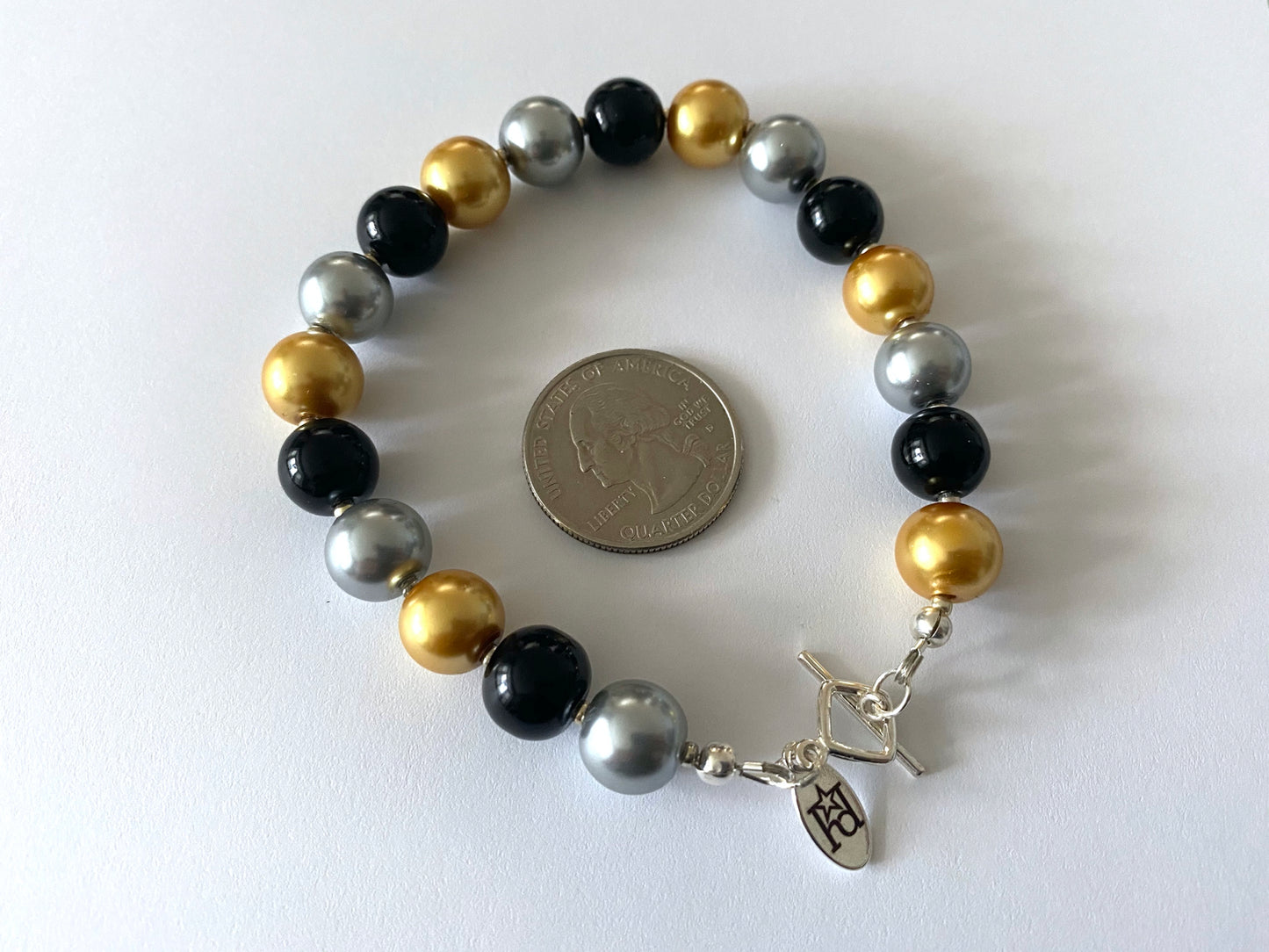 Black Gold & Gray Pearl Bracelet