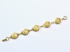 Military Button Small Linked Bracelet in Gold