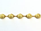 Military Button Small Linked Bracelet in Gold