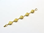 Military Button Small Linked Bracelet in Gold