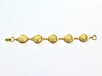Military Button Small Linked Bracelet in Gold