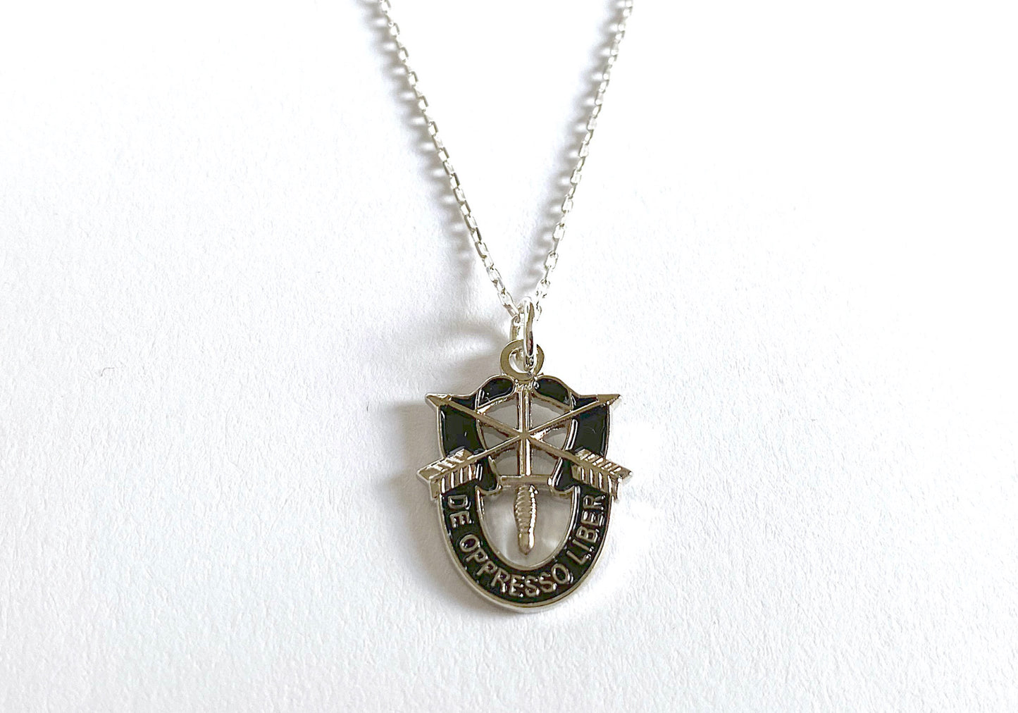 US Army Special Forces 'De Oppresso Liber' (DOL) Charm Necklace