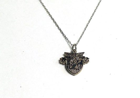 USMA Small Silver Crest Charm Necklace