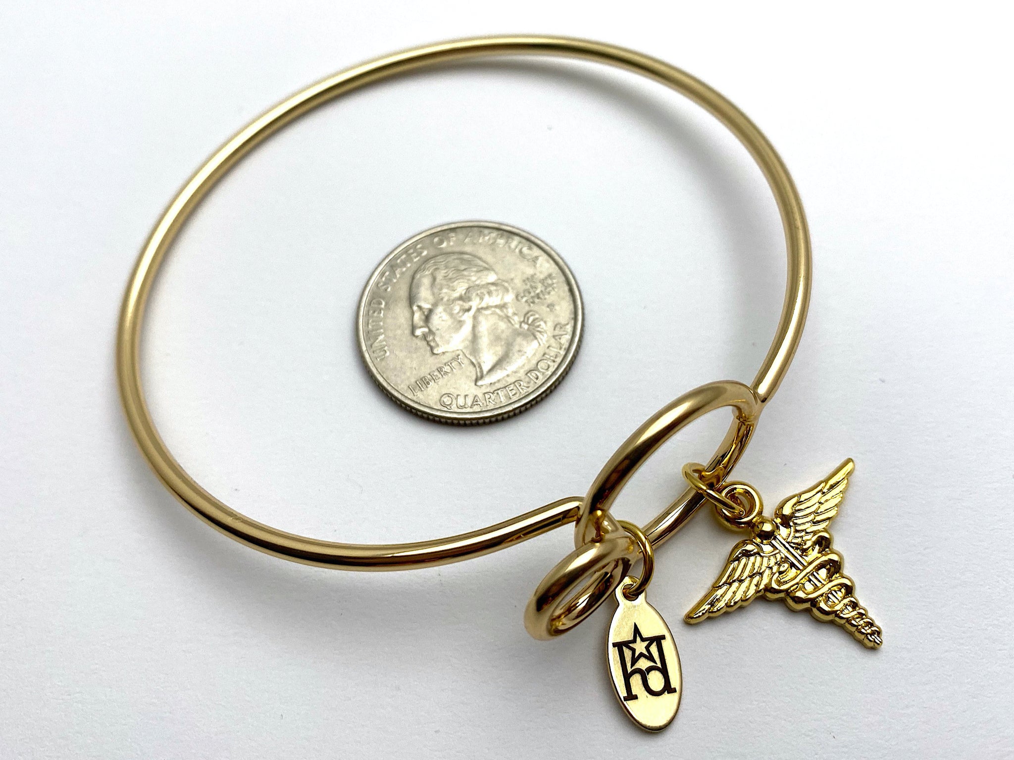 Medical Memory Wire Bracelet | Caduceus