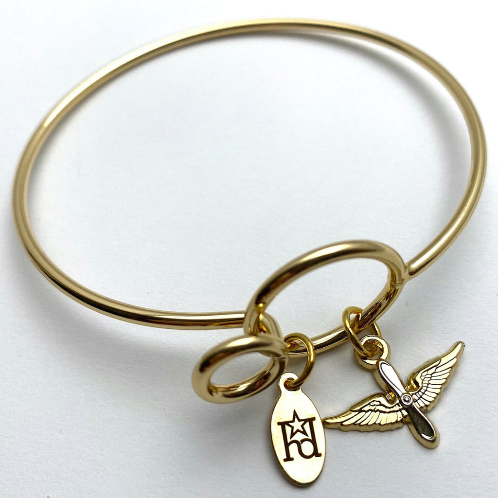 Aviation Memory Wire Bracelet | Prop and Wings