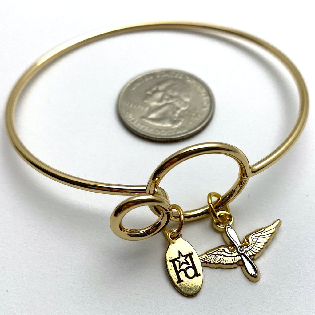 Aviation Memory Wire Bracelet | Prop and Wings