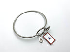 Blue Star Banner Memory Wire Bracelet