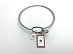 Blue Star Banner Memory Wire Bracelet