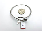 Blue Star Banner Memory Wire Bracelet