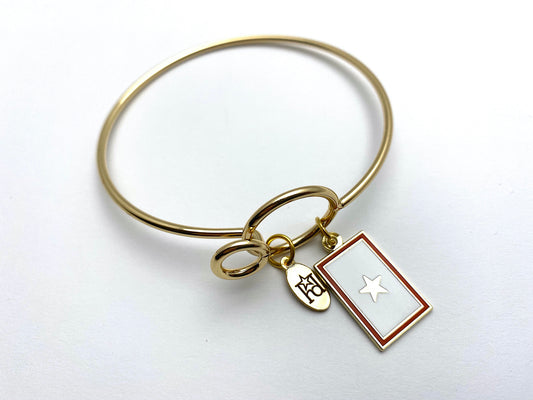 Gold Star Banner Memory Wire Bracelet