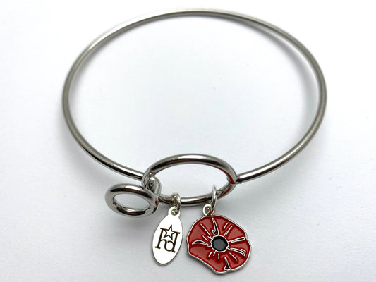 Poppy Memory Wire Bracelet | Remembrance Flower