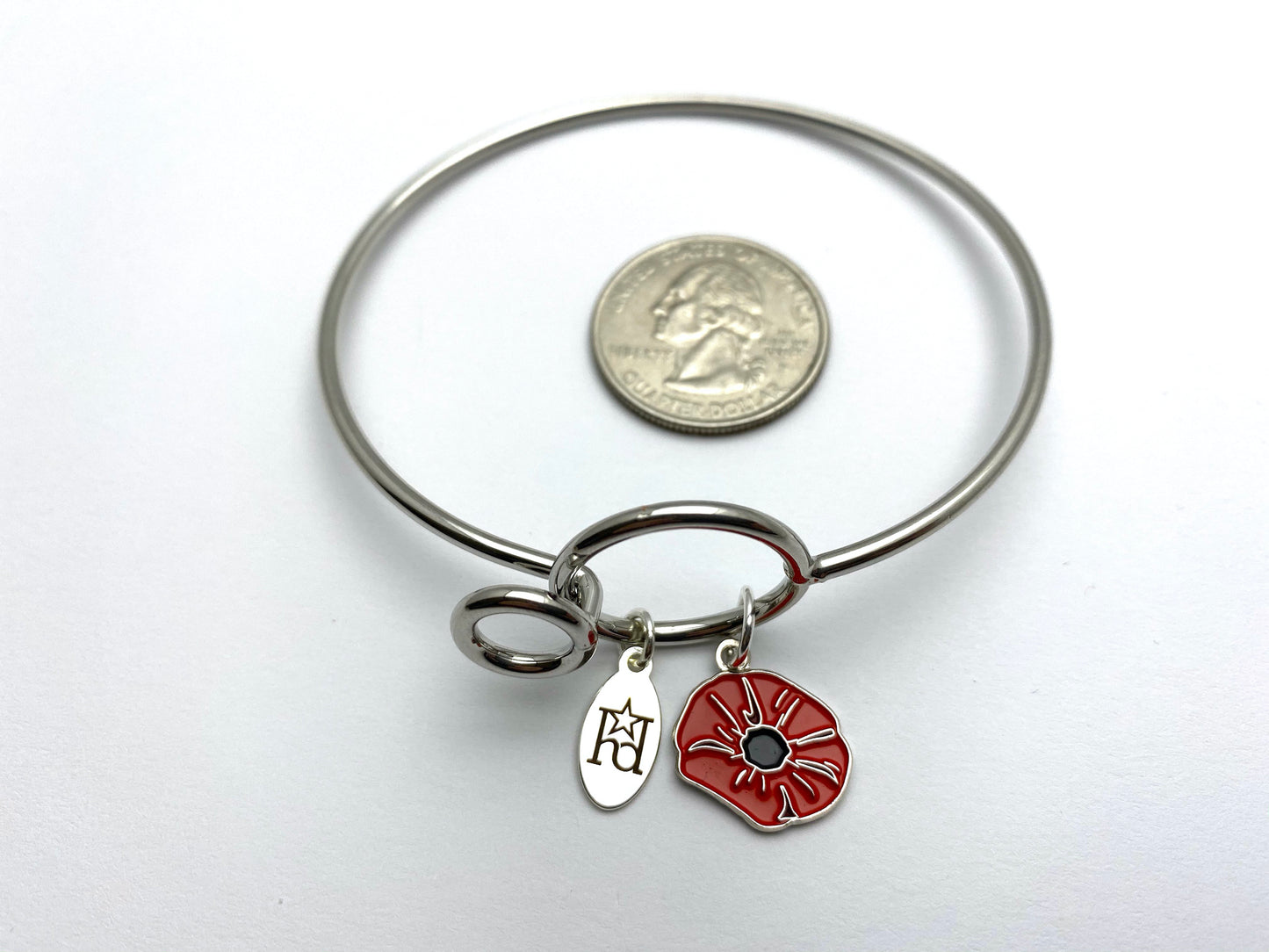 Poppy Memory Wire Bracelet | Remembrance Flower