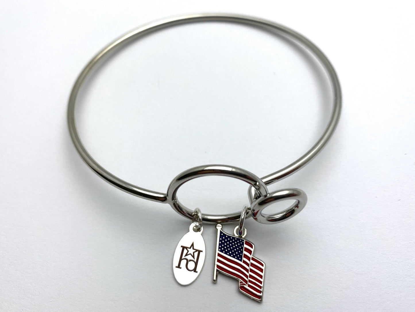 American Flag Memory Wire Bracelet