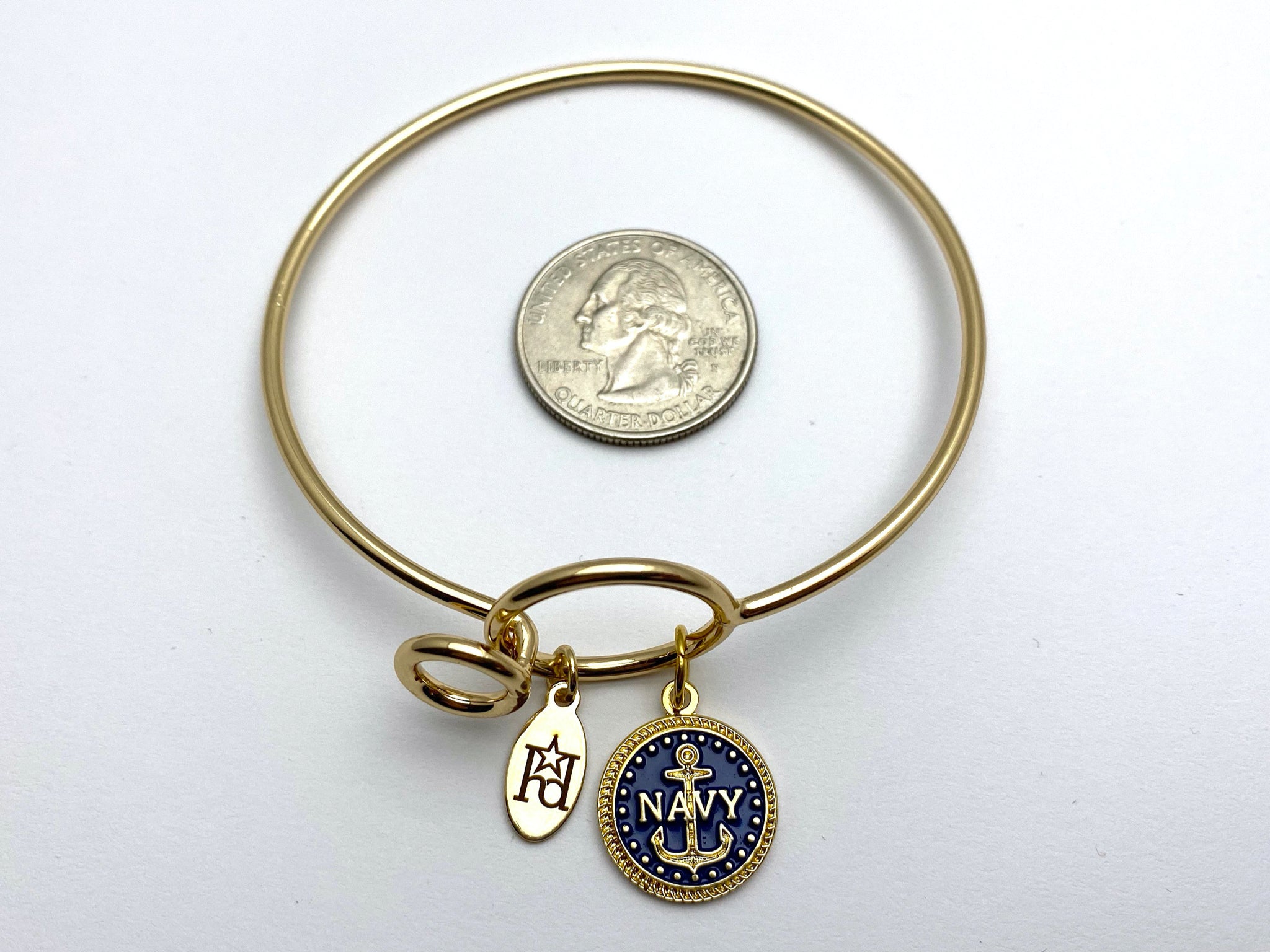Navy Memory Wire Bracelet | Anchor