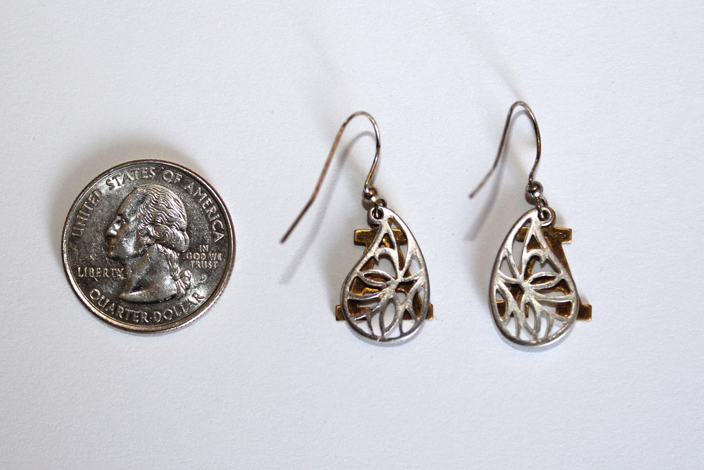 Large Army "A" with Leaf French Wire Earrings