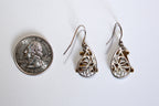 Large Army "A" with Leaf French Wire Earrings